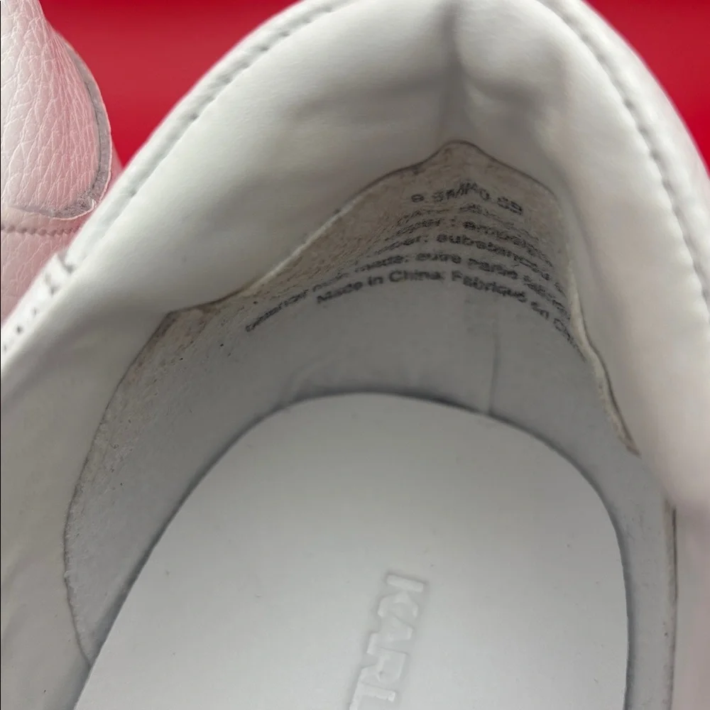 KARL LAGERFELD Paris Cate Leather Pin Embellished Lace-up Sneakers , size 9.5 GC - Picture 9 of 13